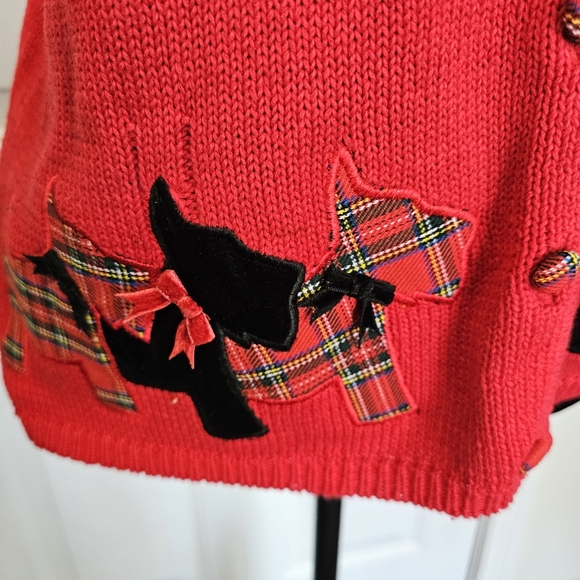 Marisa Christina Red Sweater Vest with Scottie Dog Design Size Small - Picture 7 of 14